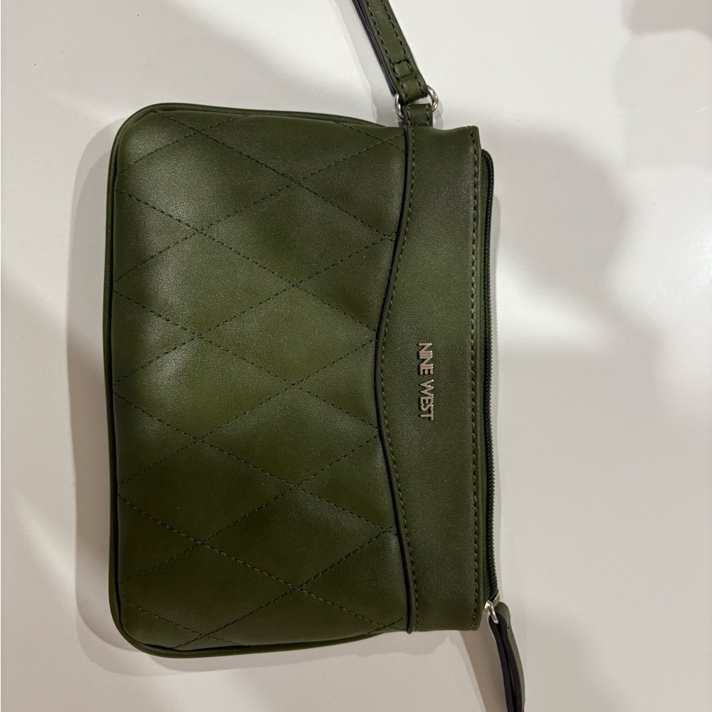 Nine West Green Clutch with Structured Design